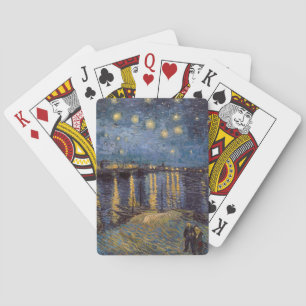 Starry Night Over Rhone River by Vincent Van Gogh Playing Cards