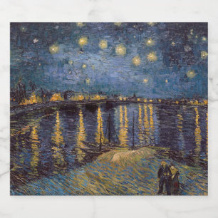 Starry Night Over Rhone River by Vincent Van Gogh Sparkling Wine Label