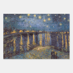 Starry Night Over Rhone River by Vincent Van Gogh Wrapping Paper Sheet