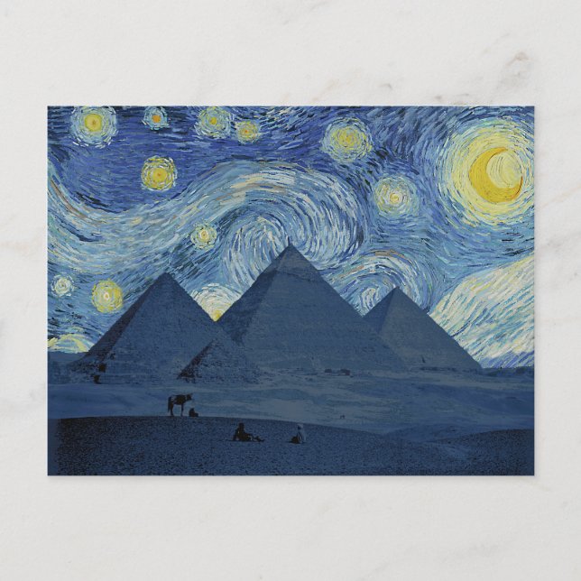 Starry Night Over the Pyramids Postcard (Front)