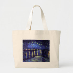 starry night over the rhone 1890 large tote bag
