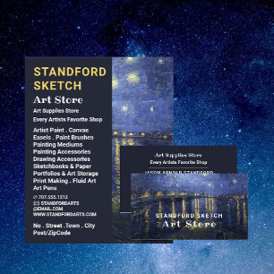 Starry Night Over The Rhone, Art Supplies Store Business Card
