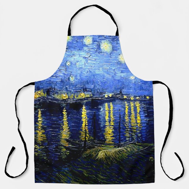Starry Night over the Rhone by Van Gogh Apron (Front)