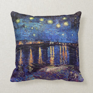 Starry night over the Rhone by Van Gogh Cushion