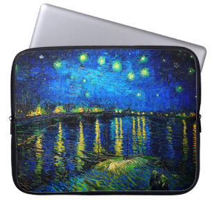 Starry Night Over the Rhone by Vincent Van Gogh Laptop Sleeve