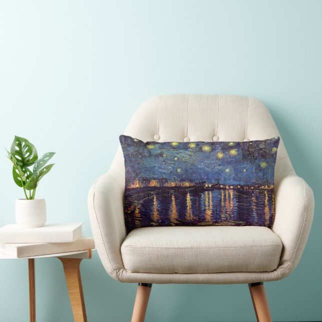 Starry Night Over the Rhone by Vincent van Gogh Lumbar Cushion (Chair)