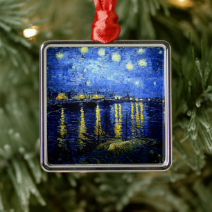 Starry Night over the Rhone by Vincent van Gogh Metal Tree Decoration