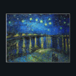 Starry Night Over the Rhone by Vincent Van Gogh Postcard<br><div class="desc">Starry Night Over the Rhone by Vincent Van Gogh. This is an old masterpiece from the dutch master painter Vincent Van Gogh. This fine painting has beautiful,  vibrant,  saturated color. Vincent Van Gogh was a dutch post impressionist painter. This painting was painted on the banks of Rhone in France.</div>