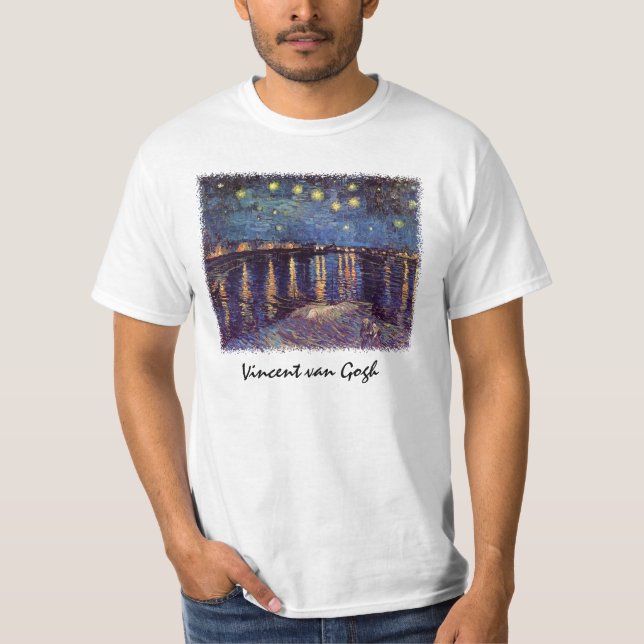 Starry Night Over the Rhone by Vincent van Gogh T-Shirt (Front)
