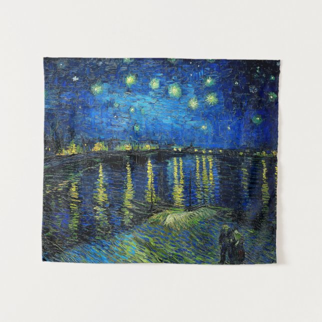 Starry Night Over the Rhone by Vincent Van Gogh Tapestry (Front (Horizontal))