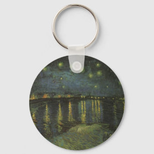 Starry Night Over the Rhone Key Ring