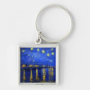 Starry Night Over the Rhone Key Ring