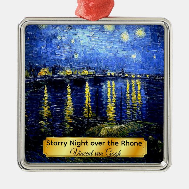 Starry Night over the Rhone Metal Tree Decoration (Front)