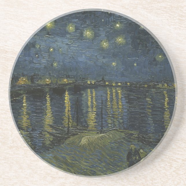 Starry Night Over the Rhône, oil painting Van Gogh Coaster (Front)