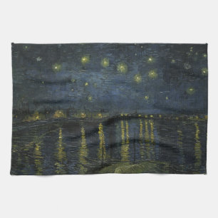 Starry Night Over the Rhône, oil painting Van Gogh Tea Towel