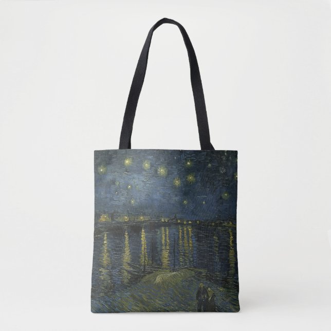 Starry Night Over the Rhône, oil painting Van Gogh Tote Bag (Front)