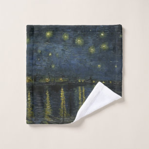 Starry Night Over the Rhône, oil painting Van Gogh Wash Cloth
