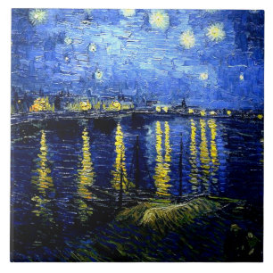 Starry Night over the Rhone Tile
