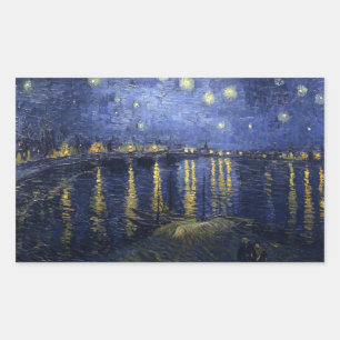Starry Night Over the Rhone - Van Gogh (1888) Rectangular Sticker