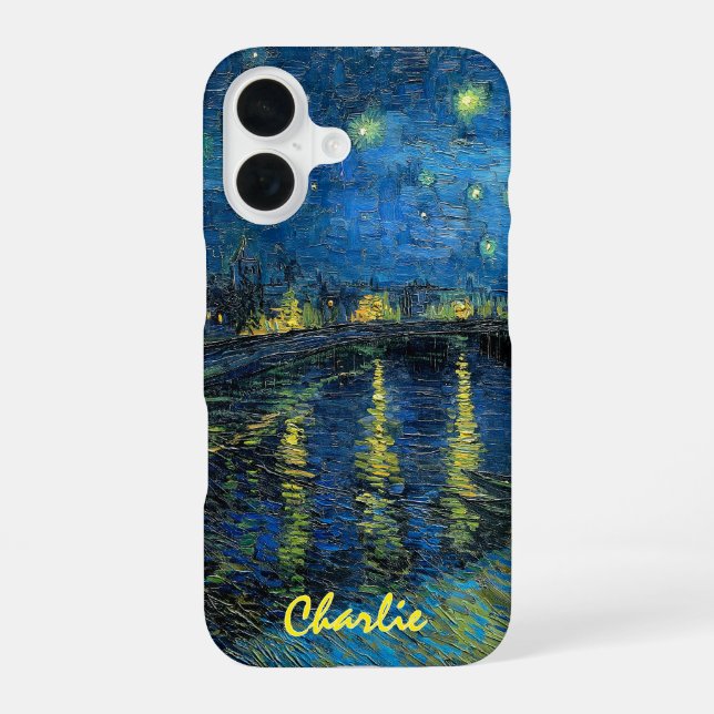 Starry Night Over the Rhône – Van Gogh – Custom  iPhone 16 Case (Back)