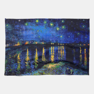 Starry Night Over the Rhone Van Gogh Fine Art Tea Towel