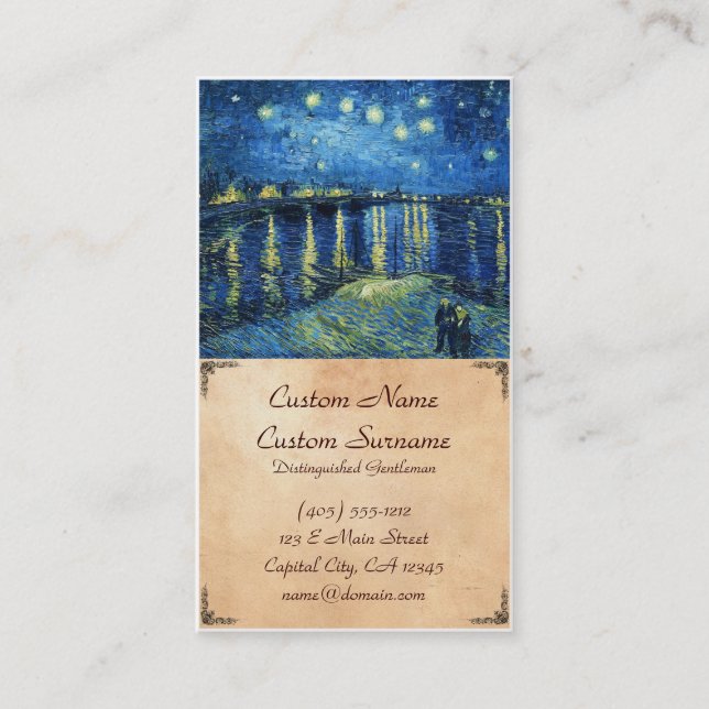 Starry Night over the Rhone Vincent van Gogh Business Card (Front)