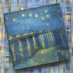 "Starry Night Over the Rhone" - Vincent van Gogh - Glass Coaster<br><div class="desc">An image of "Starry Night Over the Rhone" (1888) by Vincent van Gogh is featured on this square glass Coaster. ►The image cannot be removed or replaced. ►Customise/personalise by adding custom text in your choice of font (style, colour, size), or an additional image or a logo. Makes a colourful and...</div>