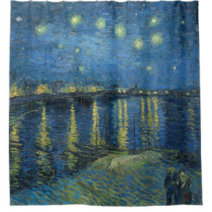 Starry Night Over the Rhone Vincent Van Gogh Shower Curtain