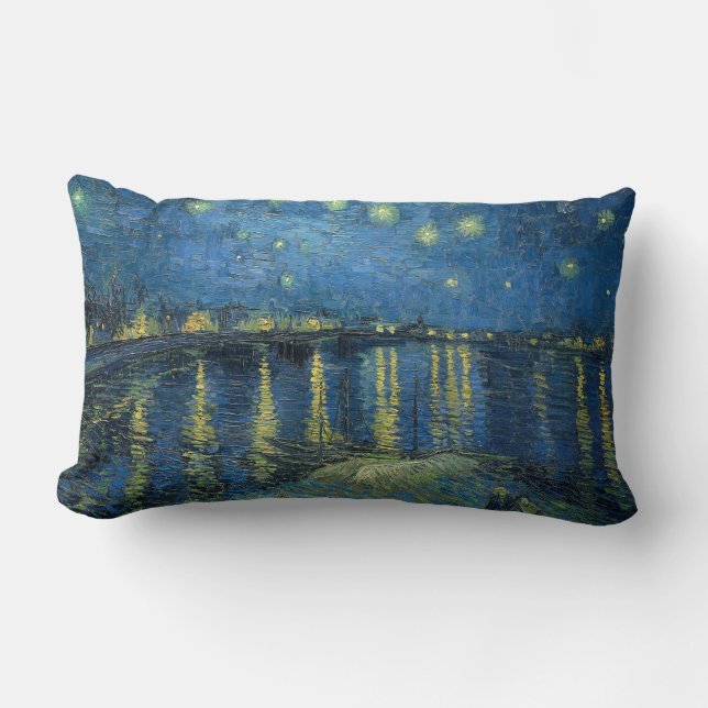 Starry Night Over the River Rhone (by van Gogh) Lumbar Cushion (Front)