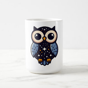 Starry Night Owl Art - whimsical, nocturnal, stars Coffee Mug