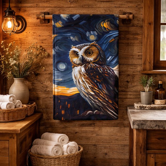 Starry Night Owl Bath Towel Set (Creator Uploaded)