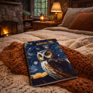 Starry Night Owl Notebook