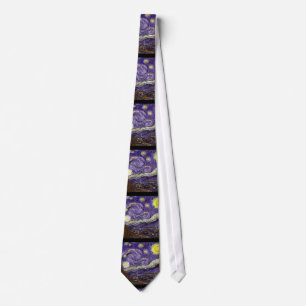 Starry Night painting by artist Vincent Van Gogh Tie