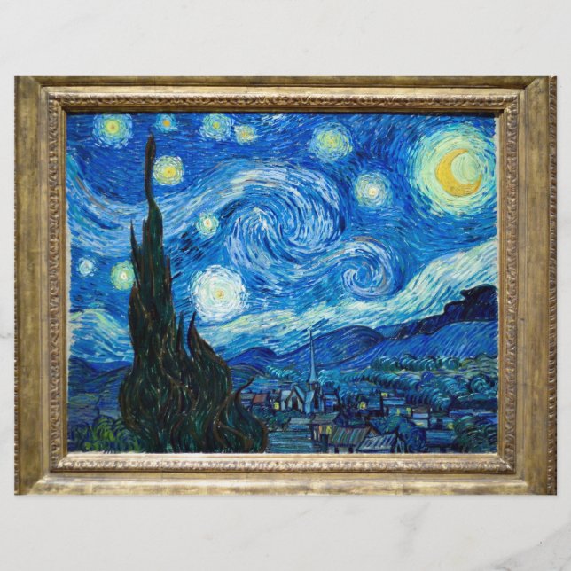 Starry Night Painting By Painter Vincent Van Gogh (Front)