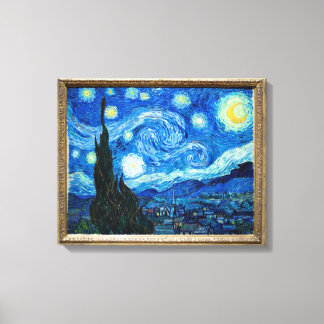 Starry Night Painting By Painter Vincent Van Gogh Canvas Print