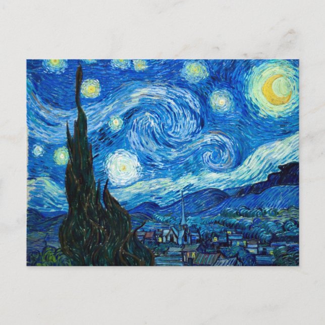 Starry Night Painting By Painter Vincent Van Gogh Postcard (Front)