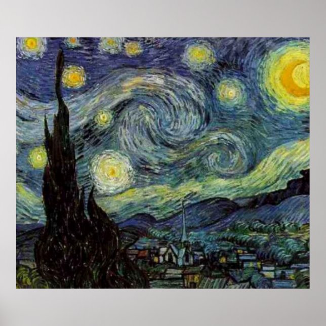 Starry Night Painting by van Gogh Poster (Front)