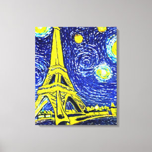 Starry Night Paris France Canvas Print
