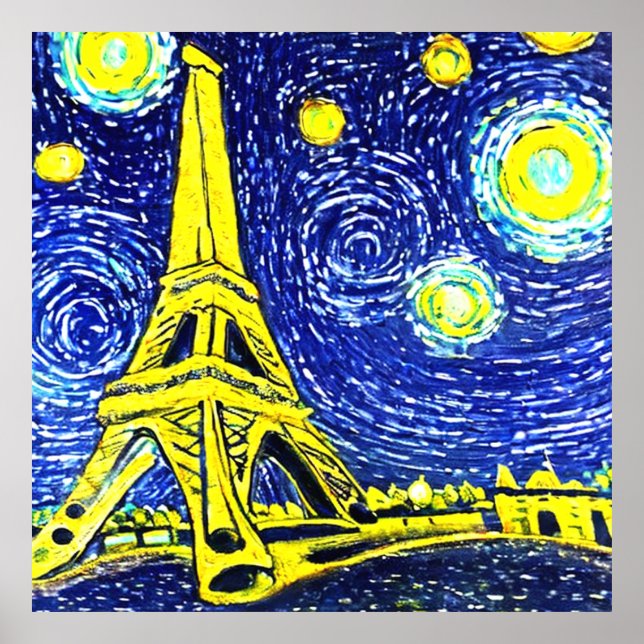 Starry Night Paris France Poster (Front)