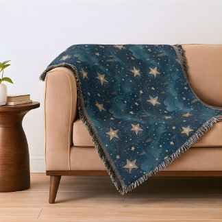 Starry Night Pattern Throw Blanket