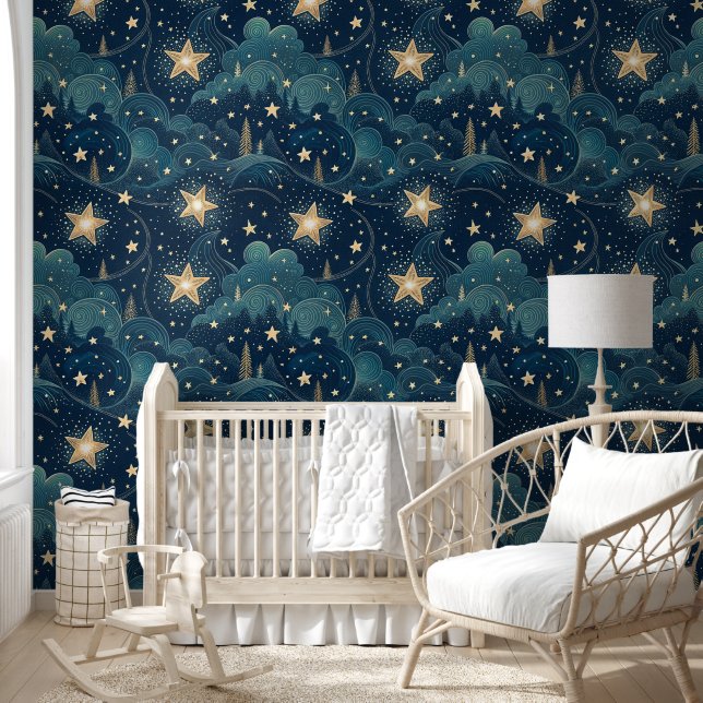 Starry Night Pattern Wallpaper (Kids)