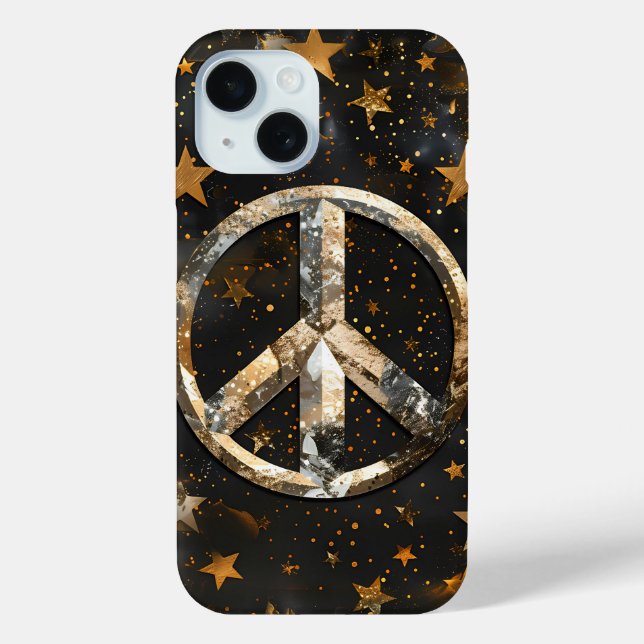 Starry Night Peace Symbol Phone Case (Back)