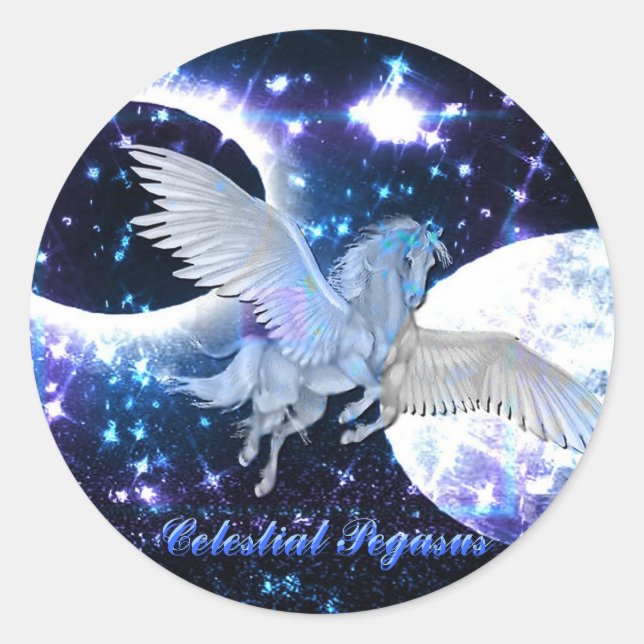 Starry Night Pegasus Fantasy Stickers (Front)