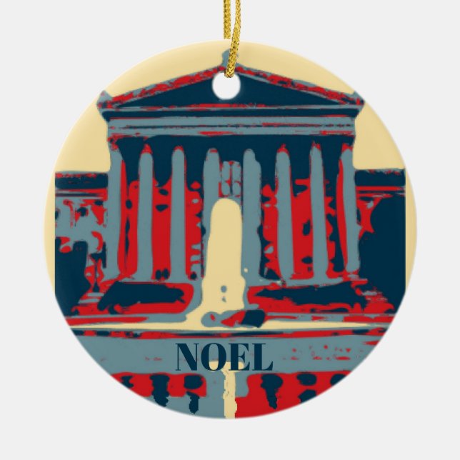 Starry Night Philadelphia, edit text Ceramic Tree Decoration (Front)