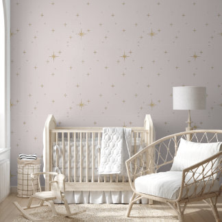 Starry Night - Pink Peel & Stick Wallpaper