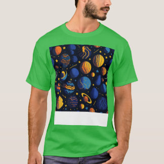 Starry Night Planet Pattern Design for Space Lover T-Shirt