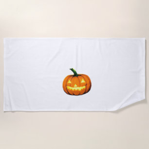 Starry Night Pumpkin Halloween Van Gogh Thanksgivi Beach Towel
