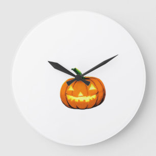 Starry Night Pumpkin Halloween Van Gogh Thanksgivi Large Clock