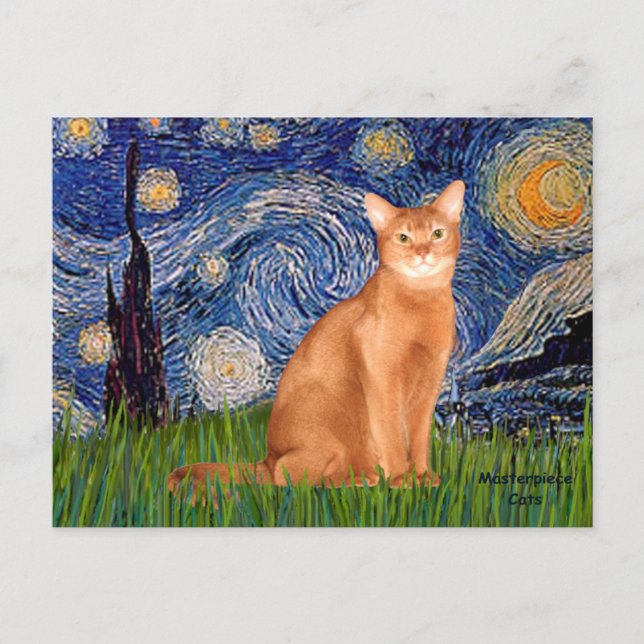 Starry Night - Red Abyssinian Postcard (Front)