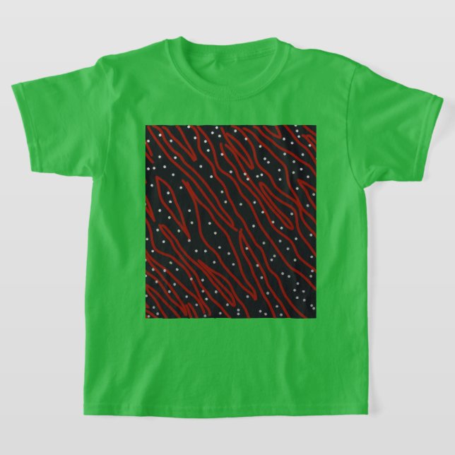 Starry Night, Red Tiger Night T-Shirt (Laydown)